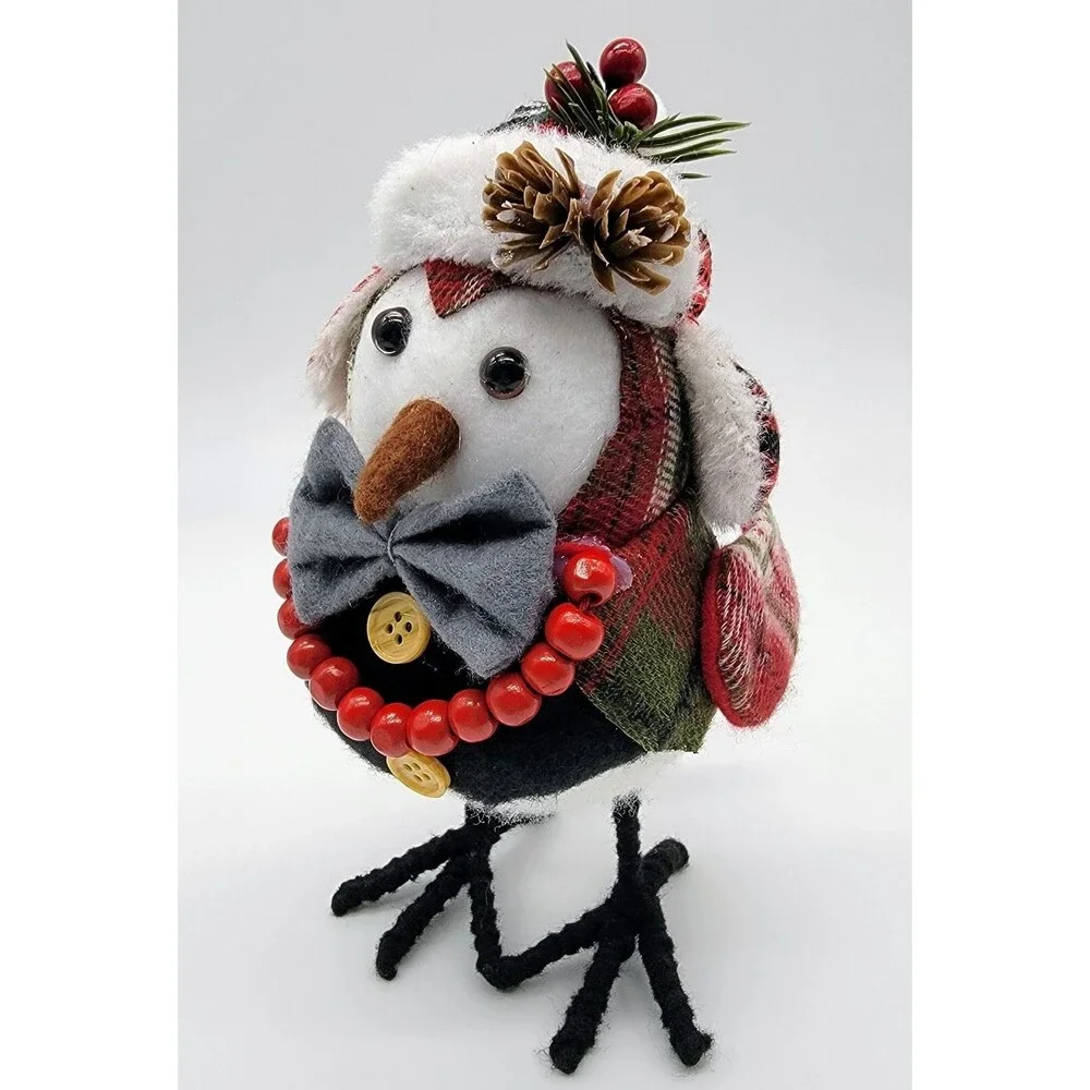 Felt Christmas Winter Bird Target ? Plaid Holly Berry Bow Tie